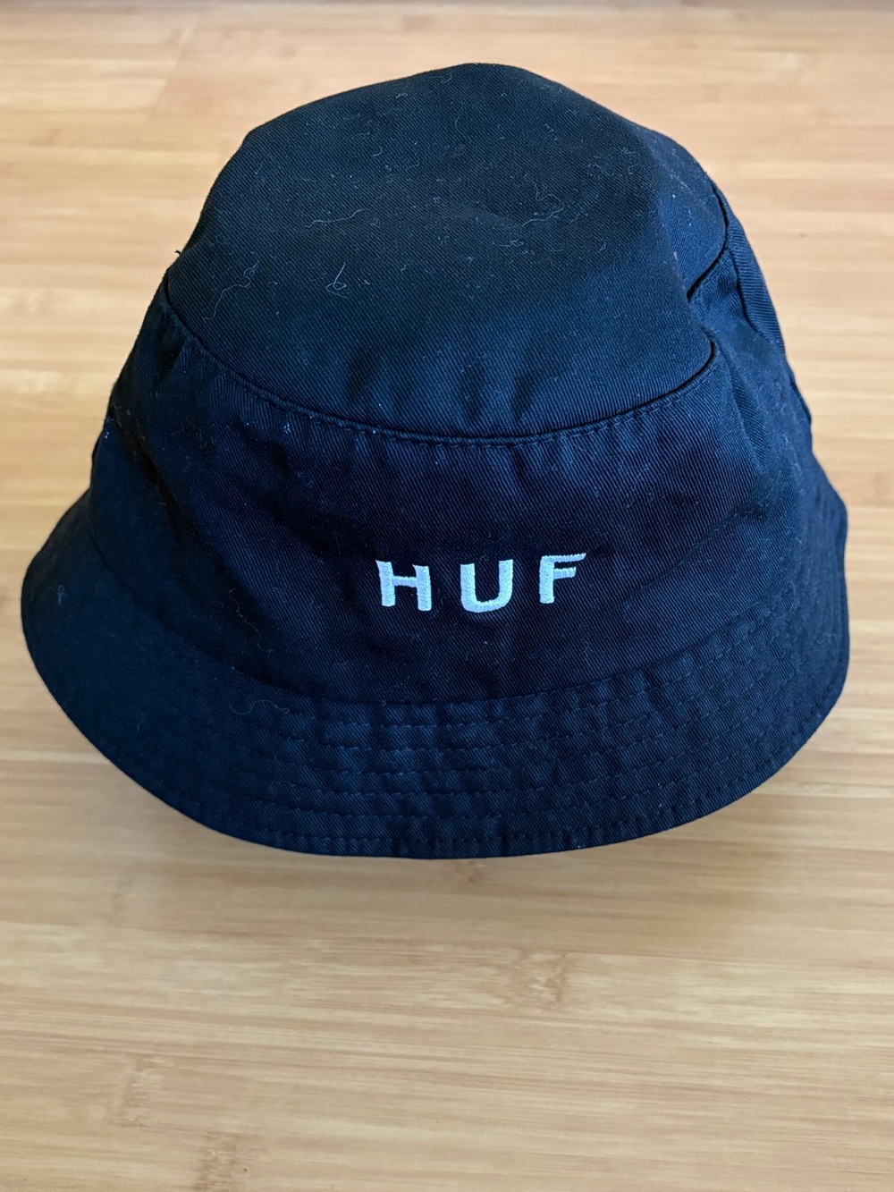 HUF Black Embroidered-Trim Bucket Hat